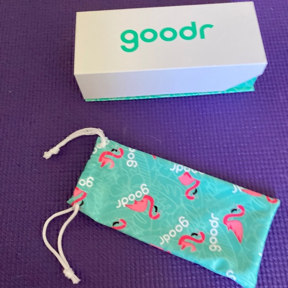 Stylish and Fun goodr Sunglasses in Turquoise  w/White and Pink Accents - Picture 4 of 8